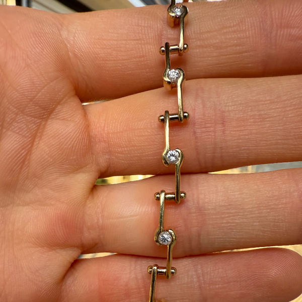 Madame Fortuna 14K and Diamond Tennis Bracelet