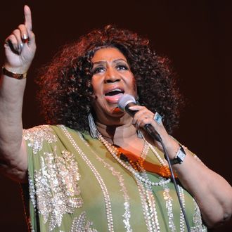 The Queen of Soul Aretha Franklin performs at The Fox Theatre on March 5, 2012 in Atlanta, Georgia.