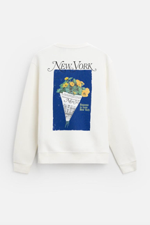 Zara Contrast Print Sweatshirt