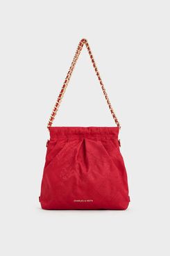 Charles and Keith Duo Jacquard Chain-Handle Two-Way Backpack