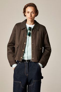 J.Crew Cropped Barn Jacket in Ripstop Cotton