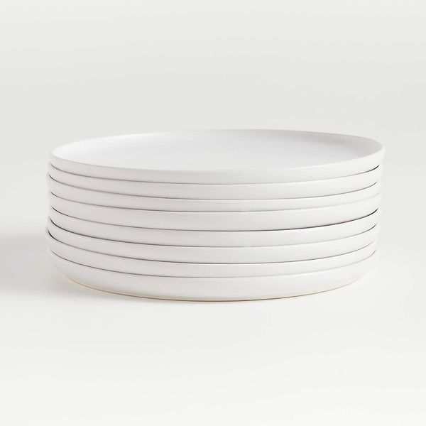 Crate & Barrel Wren Matte White Dinner Plates