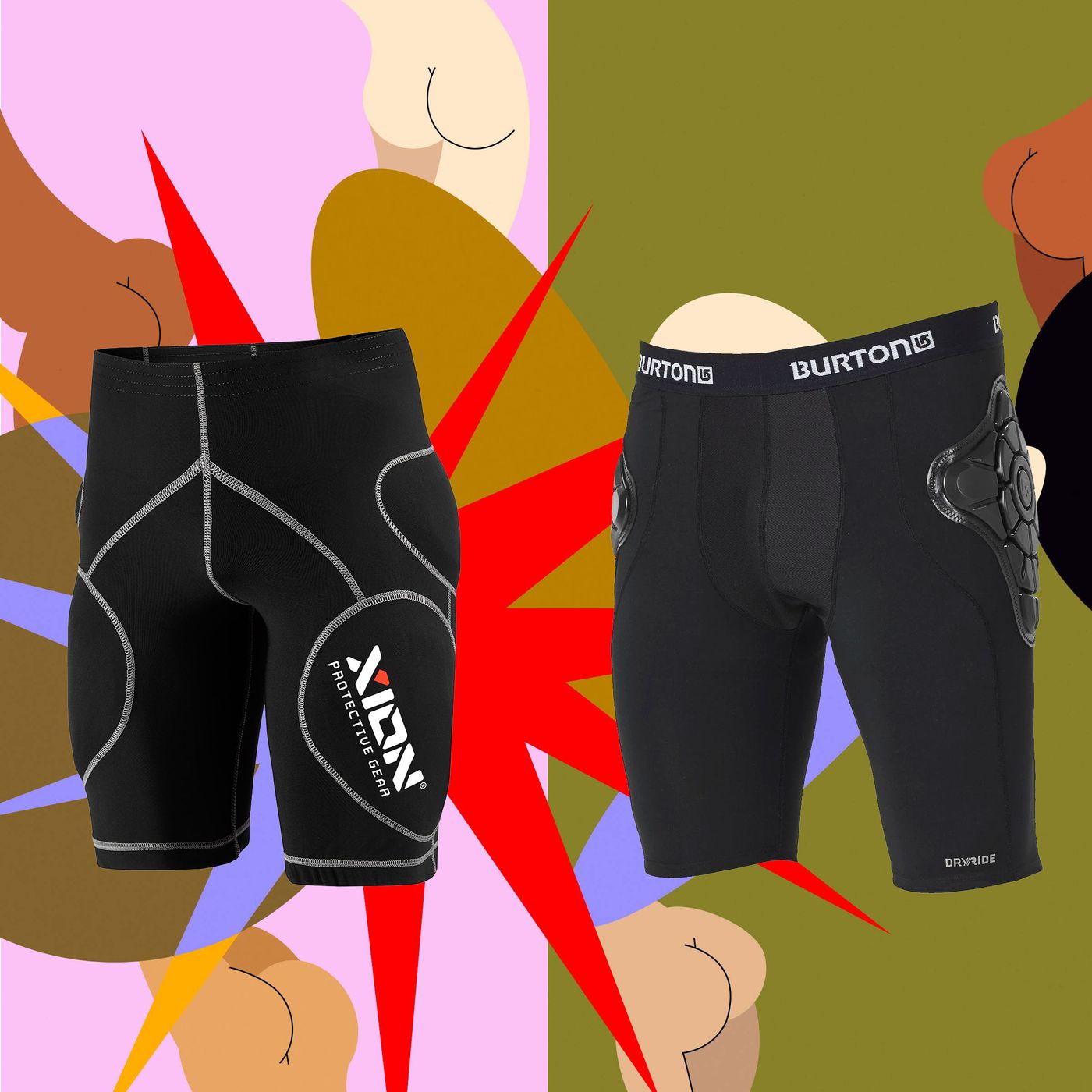 impact short, butt pad, padded shorts, crash pad