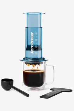 AeroPress Clear Blue Coffee Press, French Press, Pour-Over & Espresso Style
