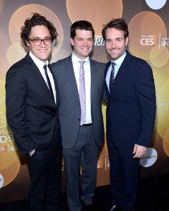  (L-R) Writer/producer Phil Lord, writer/producer Chris Miller and honoree Will Forte attend the Variety Breakthrough of the Year Awards during the 2014 International CES at The Las Vegas Hotel & Casino on January 9, 2014 in Las Vegas, Nevada. 