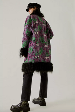 FP x Anna Sui Jacquard Faux-Fur Jacket