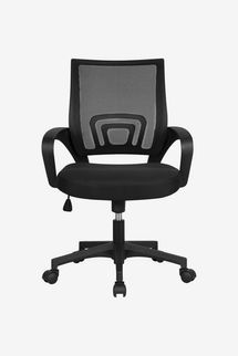 Smilemart Mid Back Adjustable Rolling Desk Chair, Black