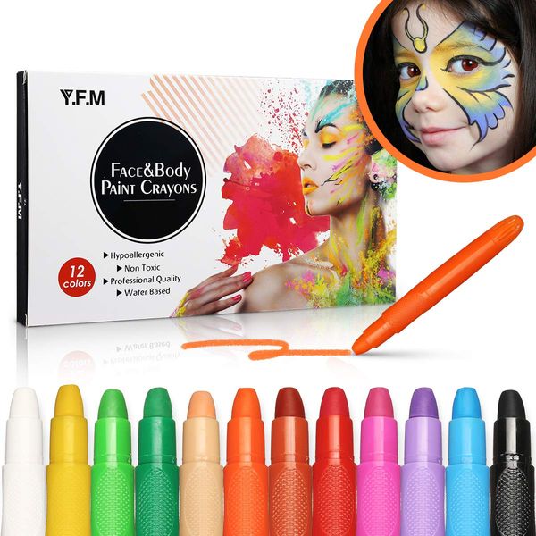 Y.F.M Face and Body Paint Crayons Kit