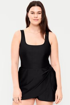 Old Navy Matte Side-Tie Swim Dress