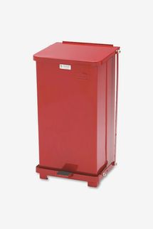 Rubbermaid Commercial Products 13-Gallon Red Steel Step-On Trash Ca