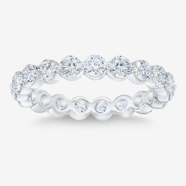 Round Brilliant 2.00 ctw VS2 Clarity, G Color Diamond 14kt White Gold Eternity Band