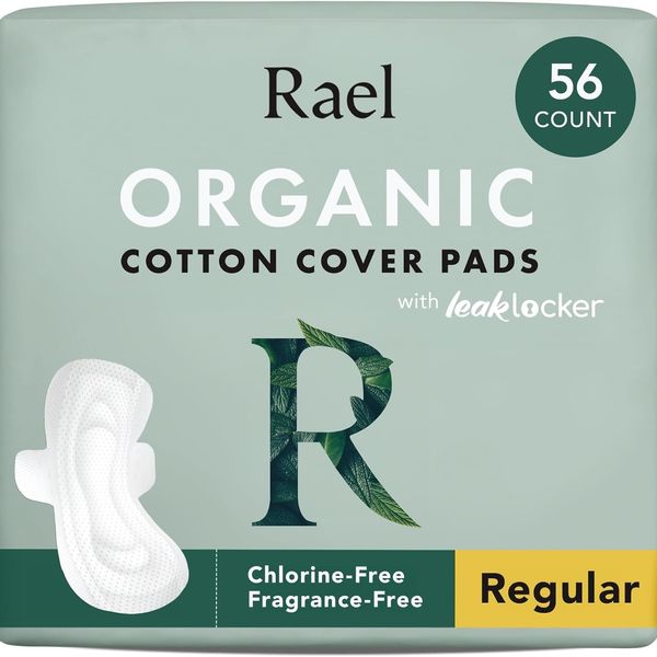 Rael Pads For Women, Organic Cotton Cover Pads