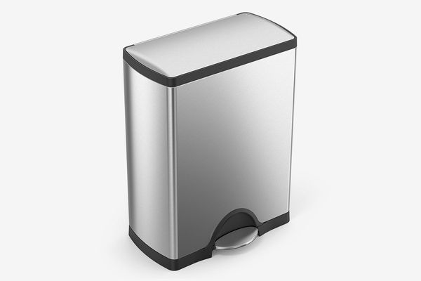 Simplehuman 50 Liter / 13.2 Gallon Stainless Steel Rectangular Kitchen Step Trash Can, Brushed Stainless Steel