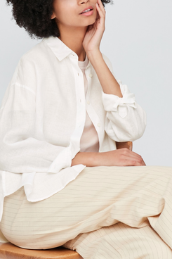 Uniqlo Women Premium Linen Long-Sleeve Shirt