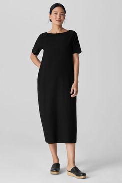 Eileen Fisher Washable Stretch Crepe Oval Dress