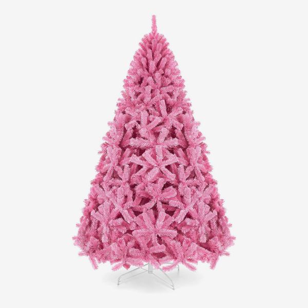 Best Choice Products 7.5-Foot Pink Christmas Tree Artificial Full Fir Tree