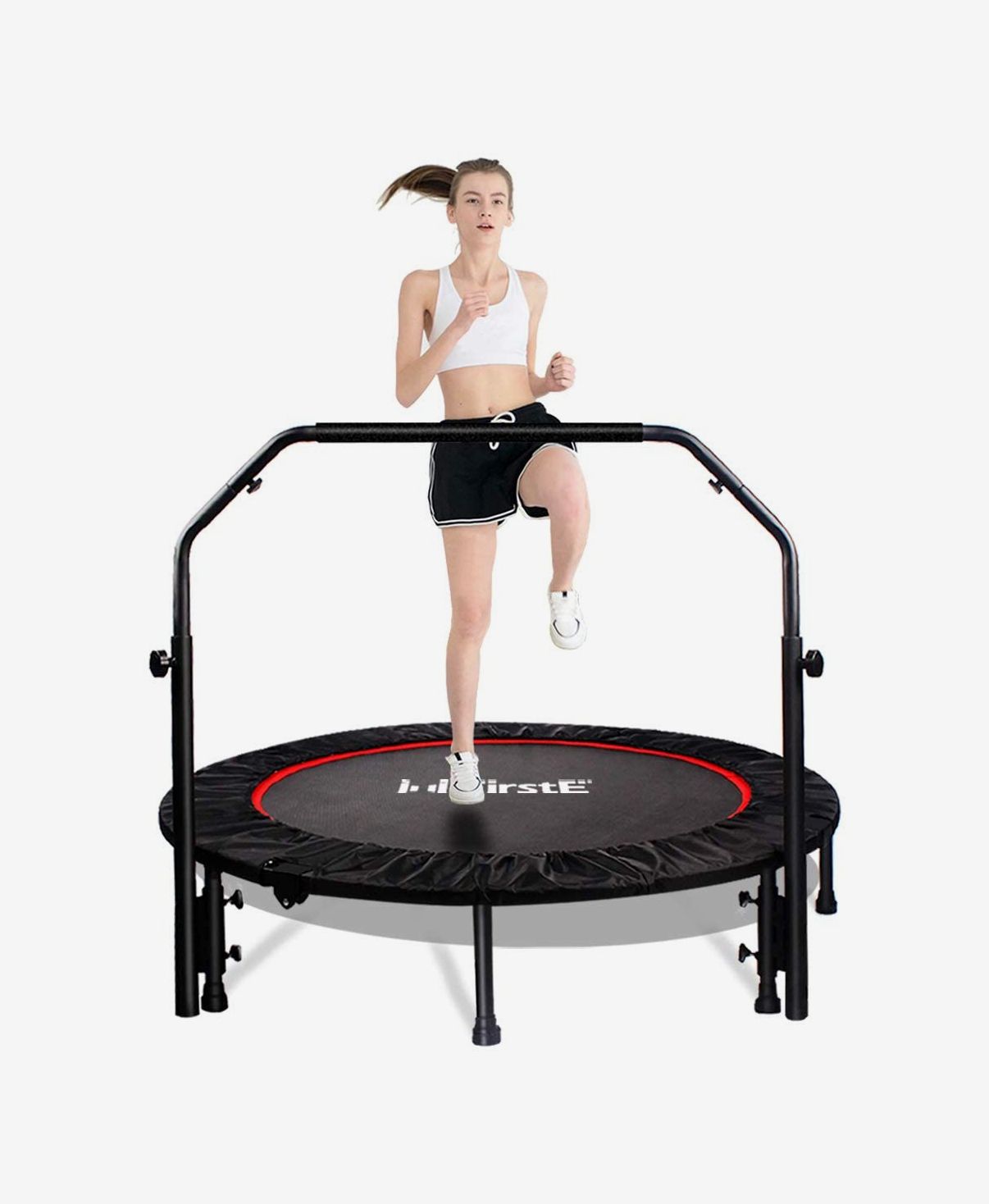 Foldable Trampoline Gym Rebounder Home Exercise Mini Rebounder Trampoline Trampette Fitness Exercise Bouncer lahomie Indoor Mini Trampoline for Adults 