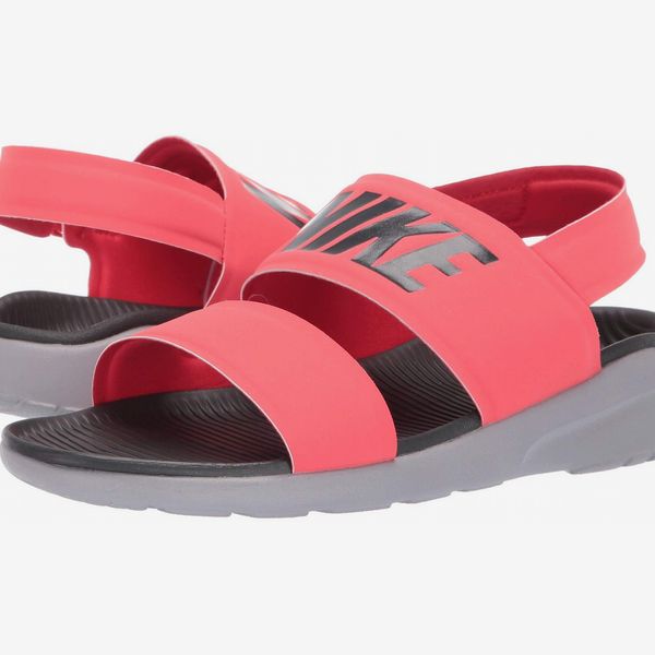 Nike Sandals Womens 11 Tanjun Strappy Slingback Black Faux Leather Open Toe  | eBay