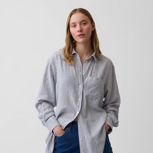 Gap Linen-Blend Oversize Tunic Shirt