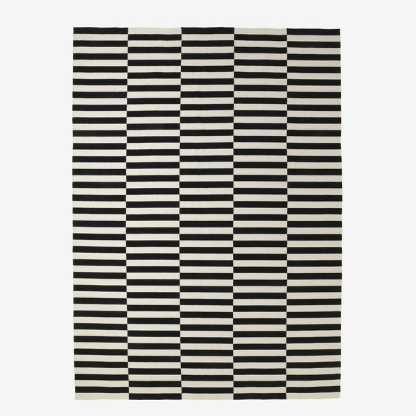 Ikea Stockholm Rug, Flatwoven, Handmade/Stripe Black/Off-white,