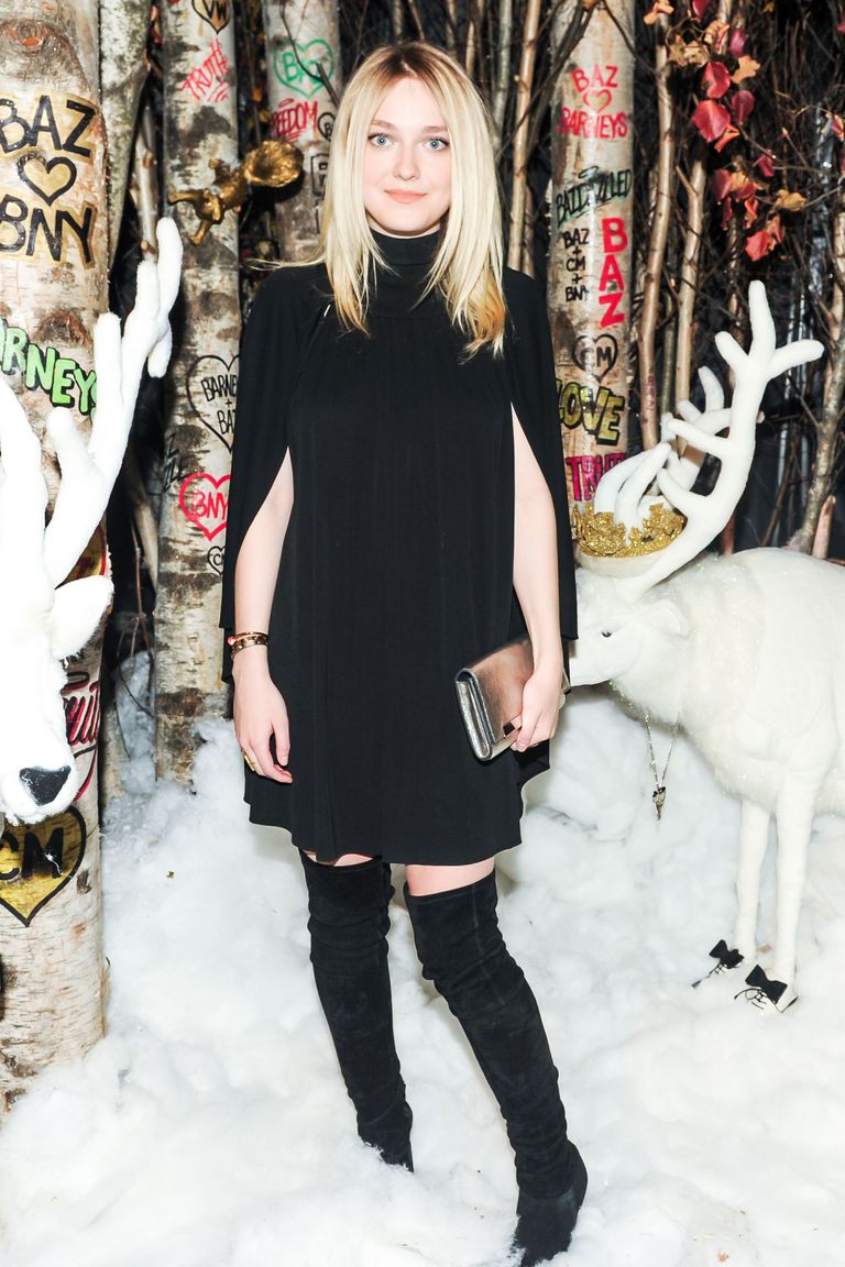 Dakota Fanning Partied With Snow-Dusted Reindeer