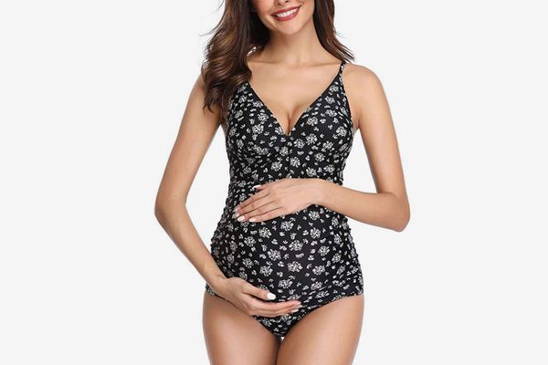 MiYang Women's Maternity Swimsuit With Cross Back