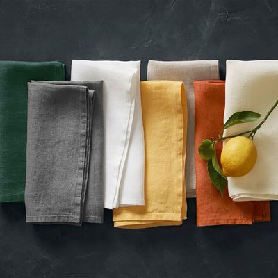 Hawkins New York Simple Stonewashed Linen Napkins, Set of 4