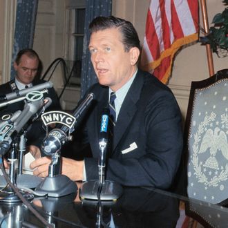 John Lindsay Speaking at a Press Conference
