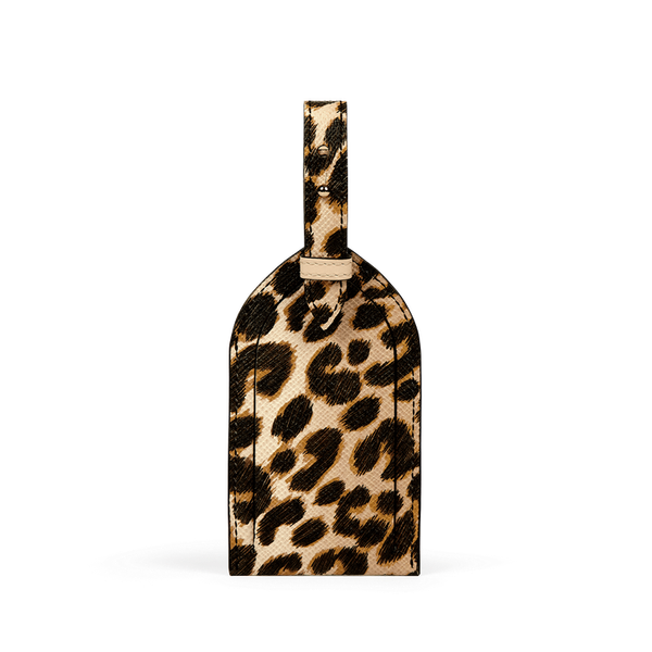 Smythson Luggage Tag in Panama Leopard