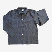 Petit Pays Vintage 1960s Brown/Green Check Nylon Shirt – 10-12 Y