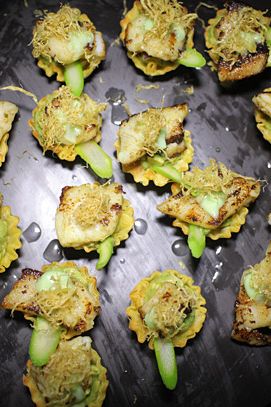 RedFarm's black-seabass-and-avocado tart.