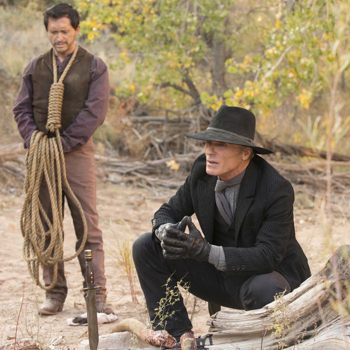 Clifton Collins Jr. as Lawrence, Ed Harris as the Man in Black.