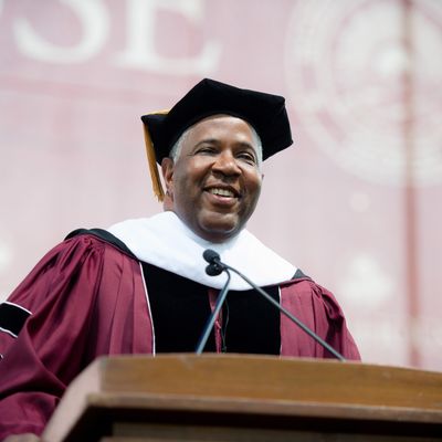 ATLANTA, GEORGIA - MAY 19: Robert F. Smith gives the commencement address during the Morehouse College 135th Commencement at Morehouse College on May 19, 2019 in Atlanta, Georgia. (Photo by Marcus Ingram/Getty Images)