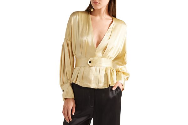 Belted Satin Top
