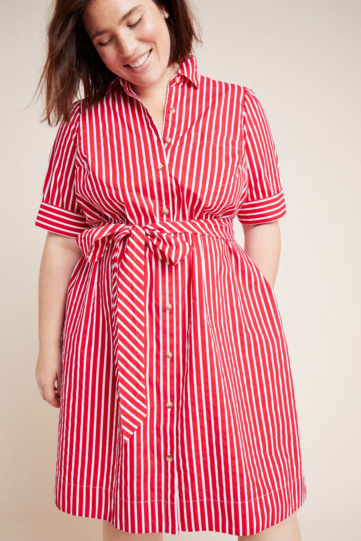 Anthropologie Striped Dress + Clare V Striped Tote — bows & sequins