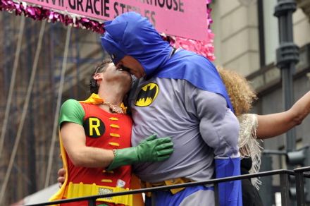 Edie Windsor, Mayor Bloomberg, Anthony Weiner, and Batman and Robin Marched  in New York's Gay Pride Parade