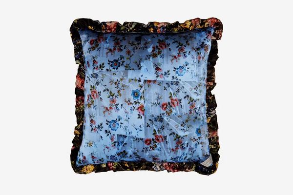 Preen by Thornton Bregazzi Tapestry and floral-print silk cushion
