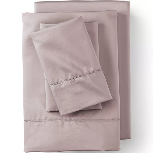 Lands' End 700 Thread Count Luxe Sateen Egyptian Cotton No Iron Bed Sheet Set - Queen