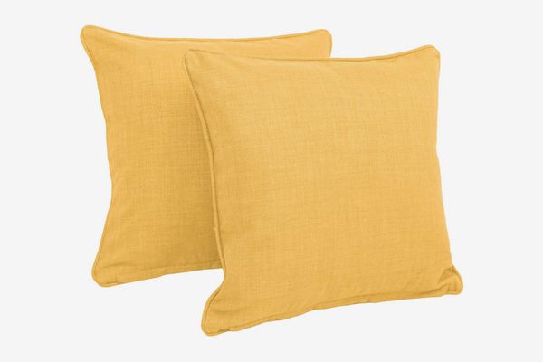 Blazing Needles Solid Twill Outdoor Throw Pillows — Set of 2