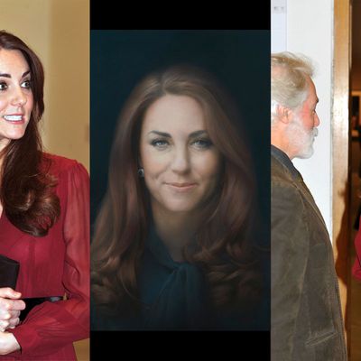 Kate reacts to her portrait.