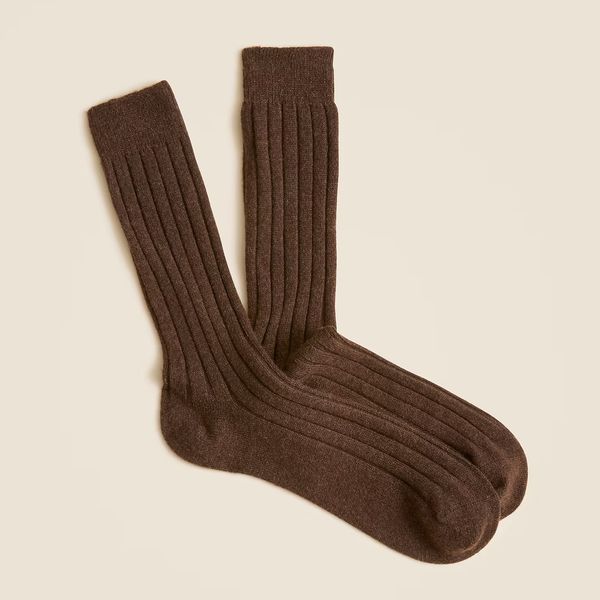 J.Crew Ribbed Cashmere-Blend Socks