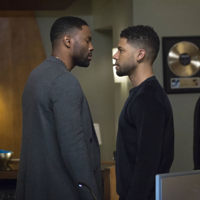 EMPIRE: Pictured L-R: Guest star Tobias Truvillion, Jussie Smollett and Terrence Howard in the 