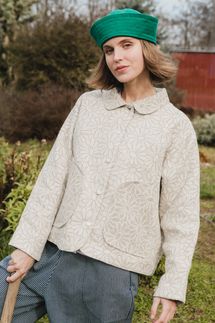 Rosarium Forage Jacket in Daisy Jacquard Linen