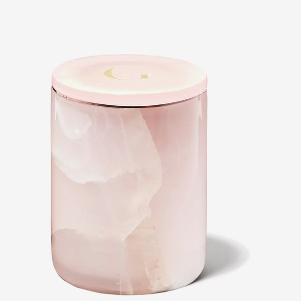 Gilded Pink Onyx Marble Luxury Candle