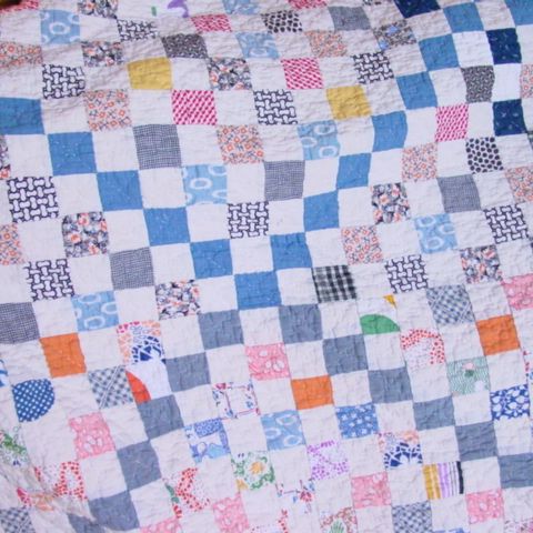 Red Modern Quilt Floral Patchwork Quilt Turquoise Quilt Quilt for SALE Star Baby Quilt White Star Quilt Handmade Boho Quilt Blue