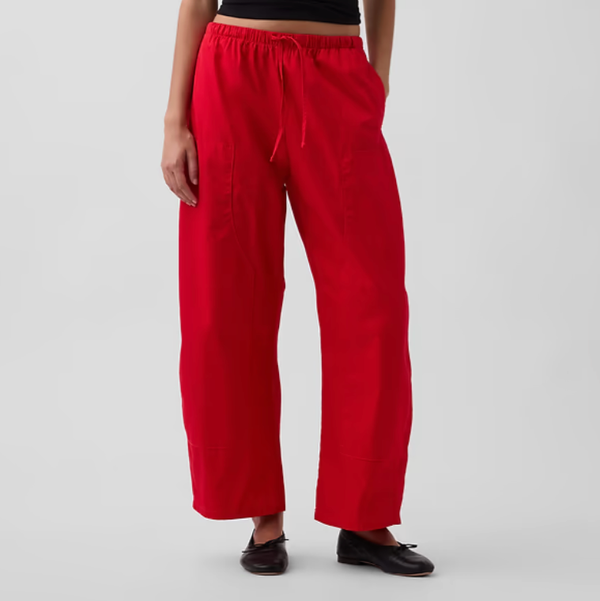 Gap Poplin Easy Double-Knee Barrel Pants