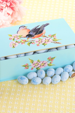 Charming Robin Tin With Chocolate Caramel Robin's Eggs