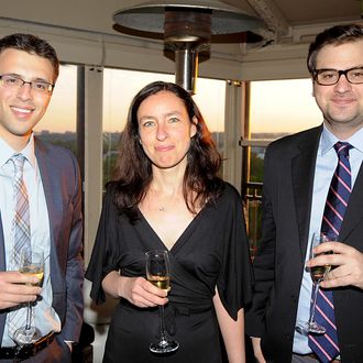 WASHINGTON, DC - APRIL 27: Ezra Klein, Amy Davidson and Guest attend The New Yorker's White House Correspondents' Dinner Party at the W Hotel on April 27, 2012 in Washington, DC. (Photo by Riccardo Savi/Getty Images for The New Yorker)