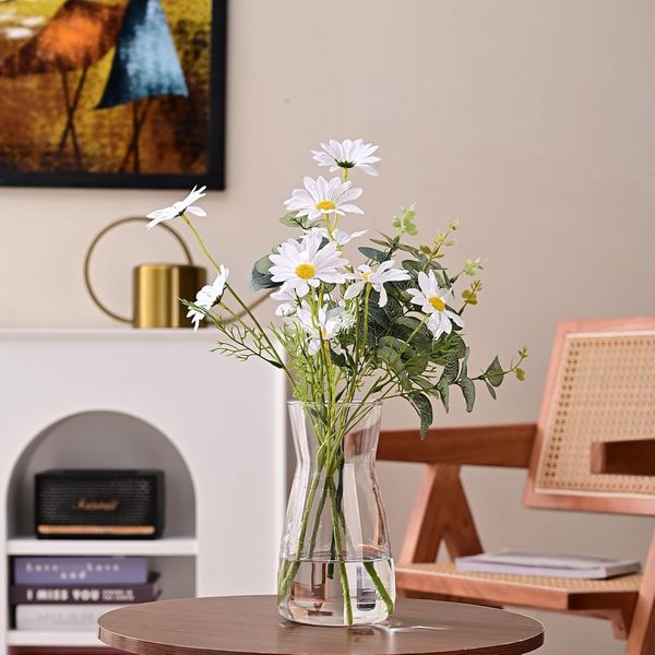 8 inch Clear Glass Flower Vase