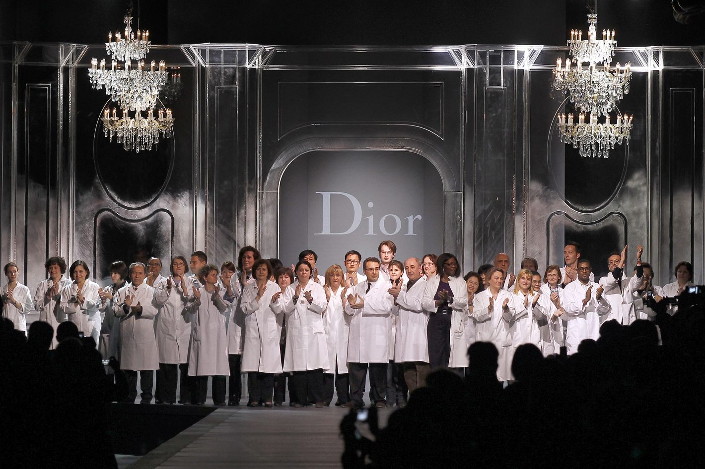 Instead of fired designer John Galliano, Dior staff make an appearance  after the Fashion Show by